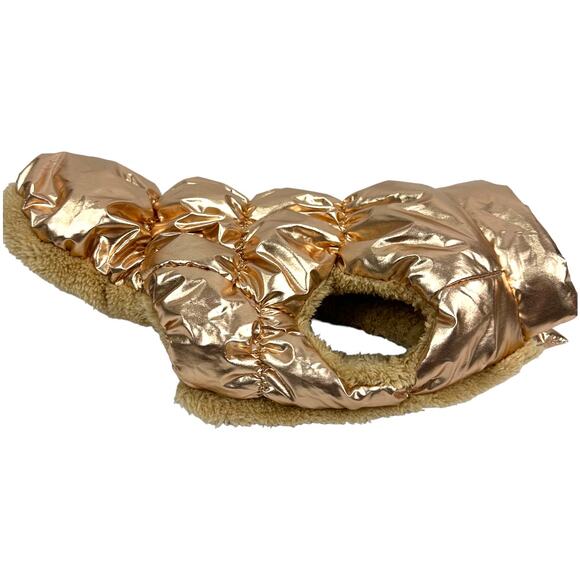 Chic Dog puffer small dog coat metallic champagne warm jacket size small - Picture 2 of 7